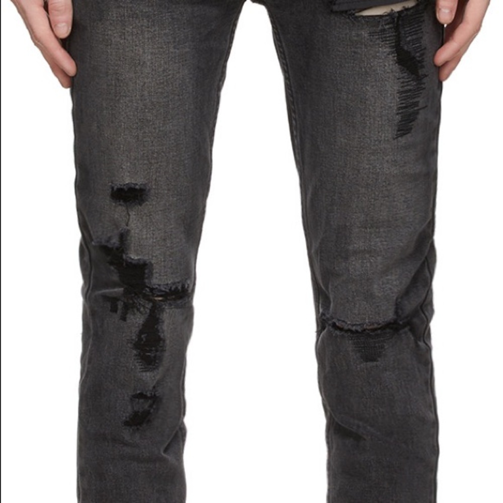 Men's American Eagle Black Distressed Skinny Jean TgSz 28x28